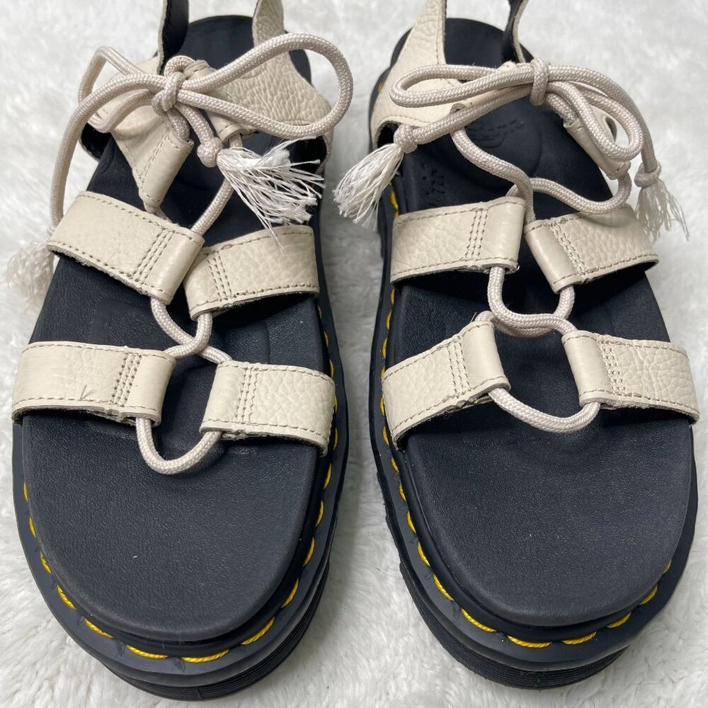 Dr. Martens Women's White Black Nartilla Platform Sandals Shoes Size 11 - Picture 2 of 9
